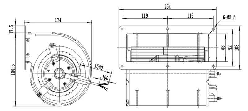 High Temperature Blowing Fan, 133mm, Centrifugal, 230/50Hz - detail 20