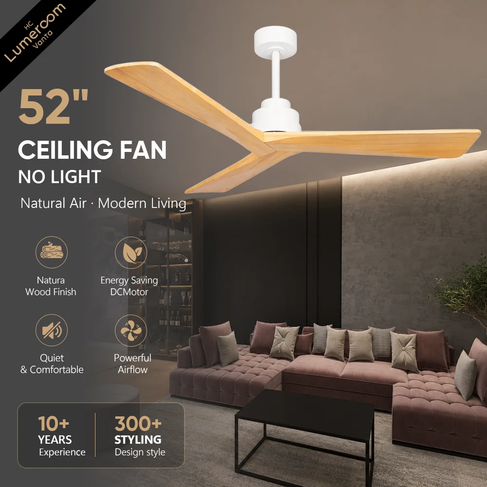 Ceiling Fan, 35W, Solid Wood + Metal - detail 2