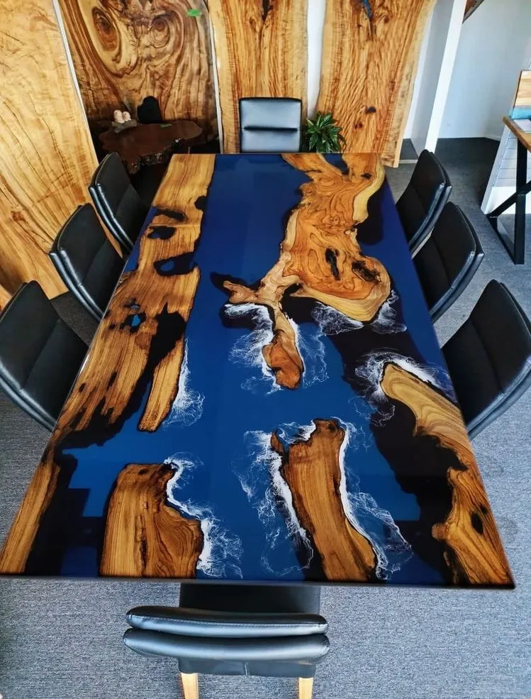 Resin Epoxy Artistic Wood Table From Vietnam Handcrafted Custom Sizes