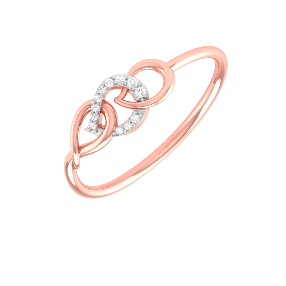 0.15TCW Round Prong Set Diamond Unique Designer  Wedding Ring 14K Rose Gold  exquisite and charming ring