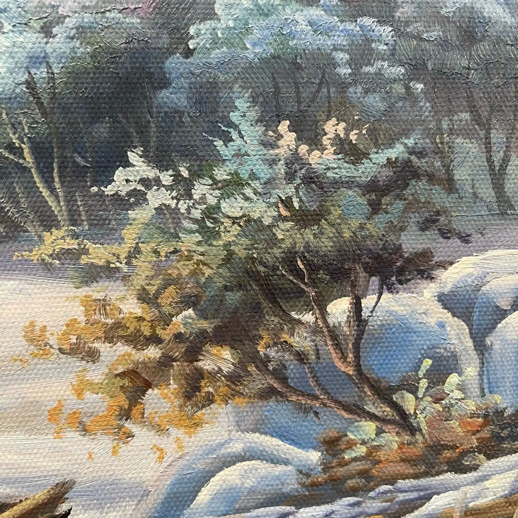 23.5x35.5 Inch Handmade Oil Painting Fine Art 100% Hand-Painted Snow River Classical Landscape for Living Room Decoration Canvas Aed325d1d983740379bae27bf8d47192bx