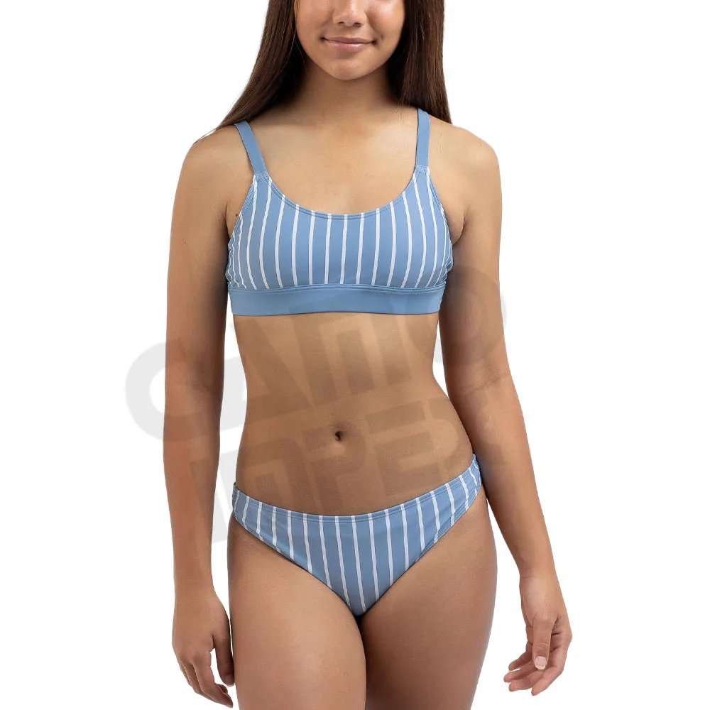 Girls Sporty Spirit Bralette Striped Pattern Elastane Polyester Comfy