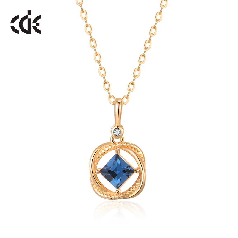 CDE YP1557 Luxurious925 Sterling Silver Jewelry Square Necklace Wholesale Bulk Rose Gold Rhodium Plated Women Gifts Necklace
