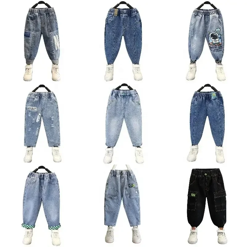 Milokado Kids Girls Jeans Washed Elastic Waist Baggy Wide Leg Jeans Size 2-10 Years