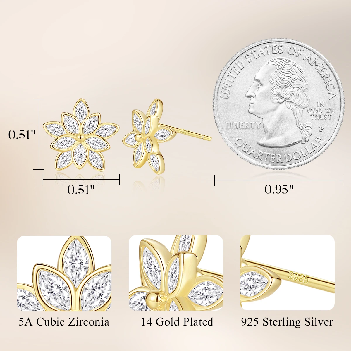 CDE CZYE012D Fine Jewelry 925 Sterling Silver Zircon Earring Rhodium Plated Earring Wholesale Bulk Women Lotus Stud earrings