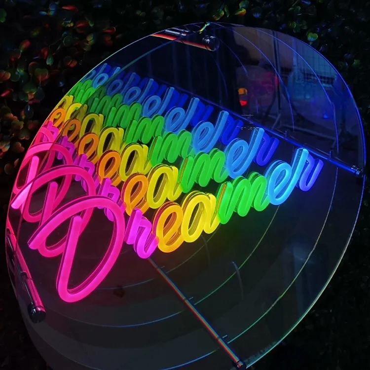 product new product ideas infinity mirror with professional manufacturer abyss mirror wall lamp sign board 3d logo-1
