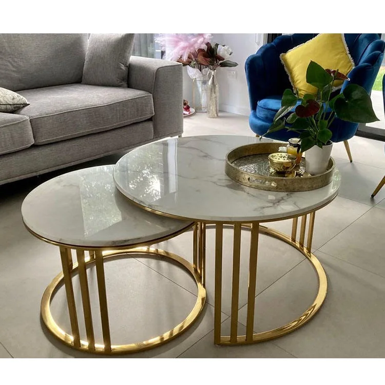 Foshan China Furniture Luxury Office Tea Table Suppliers Stainless Steel Home Furniture Marble Top Coffee Table For Living Room