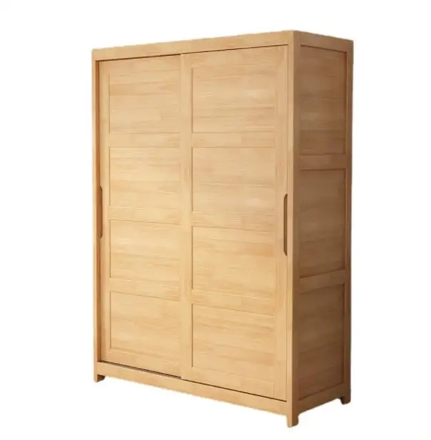 Northern Europe solid wood sliding door WARDROBE modern contracted log style bedroom door with two color