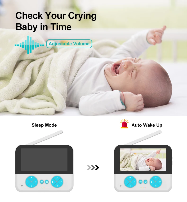 4.3Two-Way Audio and Video in HD Remote View Smartphone Application1080P WiFiBaby Monitor and Display