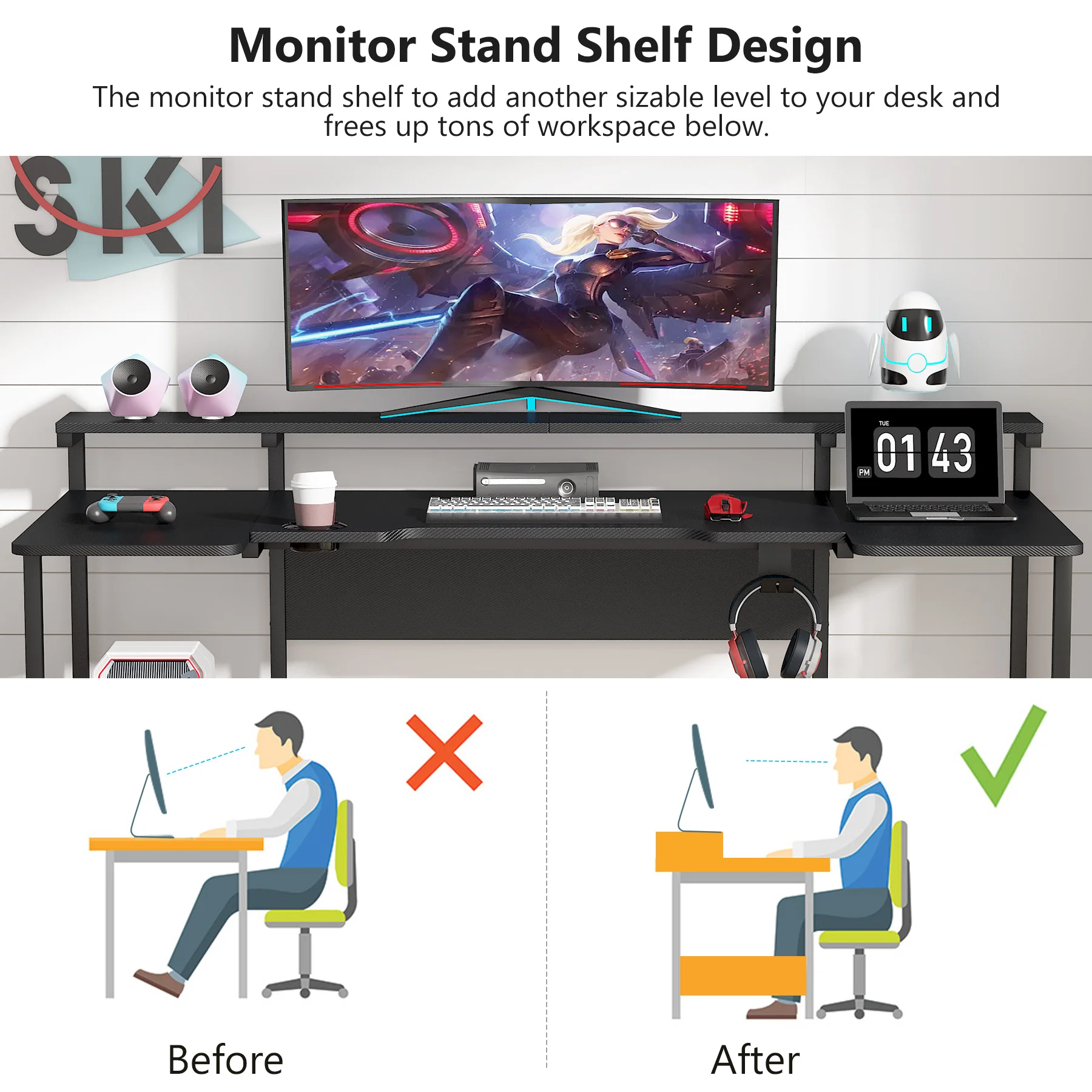 Factory Wholesale Home Office Computer desk Gaming Table Gaming Desktop Table