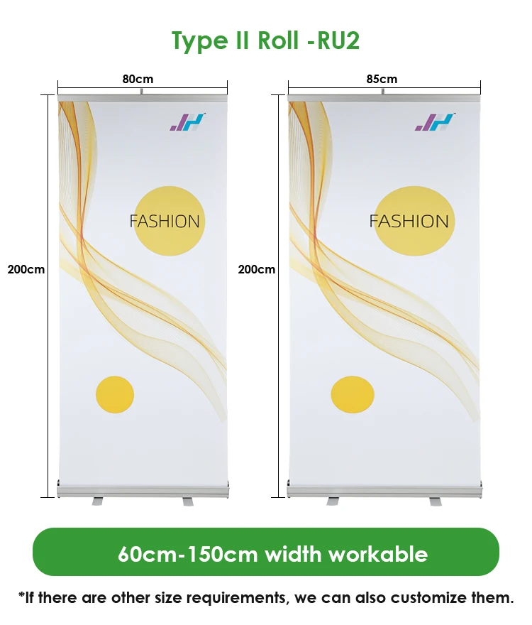 Aluminum Roll Up Banner Display Stand Pull Up Banner Stand Retractable