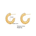 Hoop Hypoallergenic Jewelry Wholesale Twisted Hoop Earrings 18k Gold Plated Twisted Hoop Earrings For Women