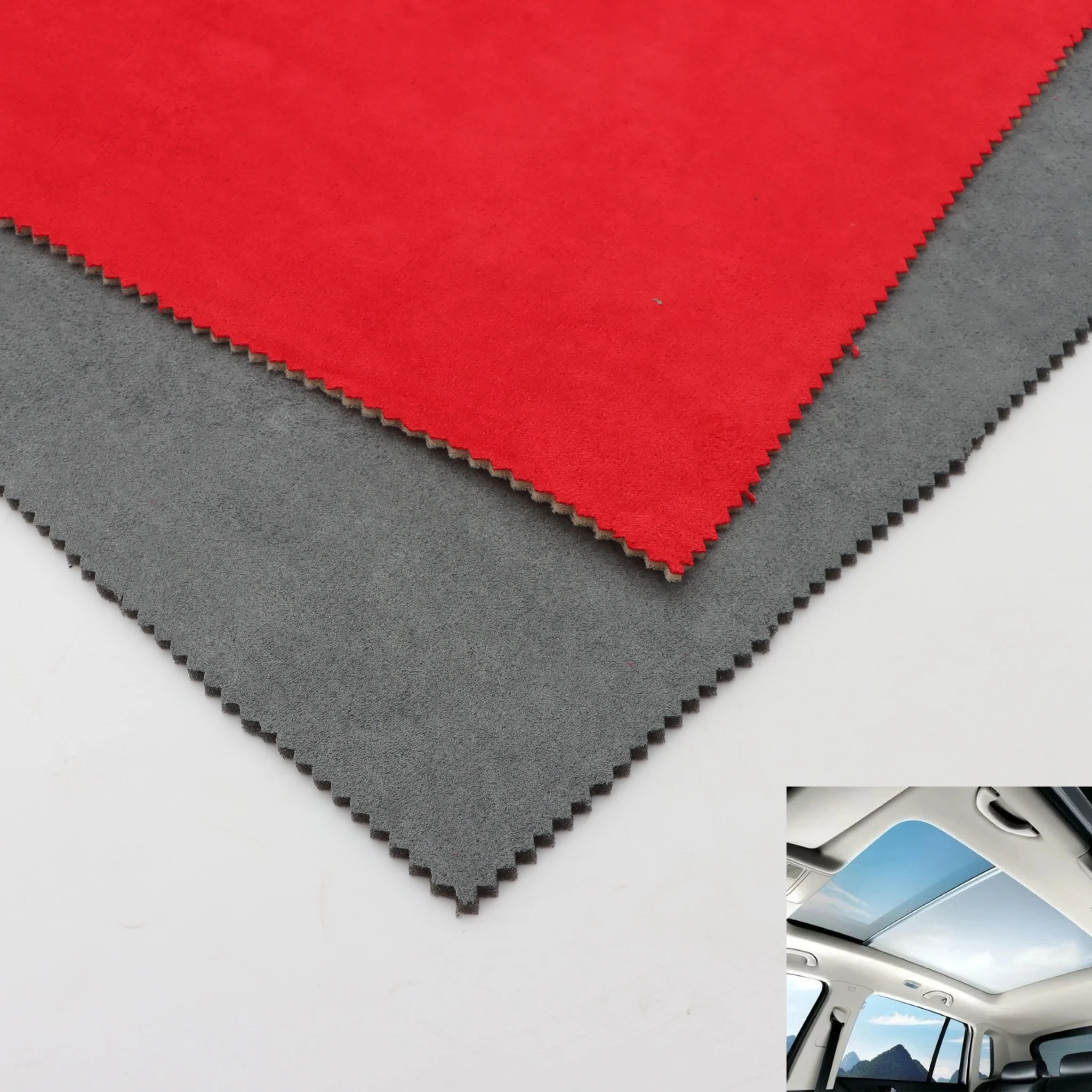 Excellent Environmental Premium Quality Suede Composite Car Seat Interiors Headliner Liners Foam Laminated Fabric Customized details