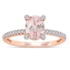 Ring Rose Gold Cut Diamond Wholesale Ring Jewelry Rose Gold Color Oval Cut Morganite And Diamond Engagement Ring