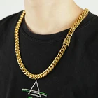 Jewelry Custom Hip Hop Jewelry 18k Stainless Steel Cuban Link Necklace Gold Plated Miami Curb Cuban Link Chain For Men