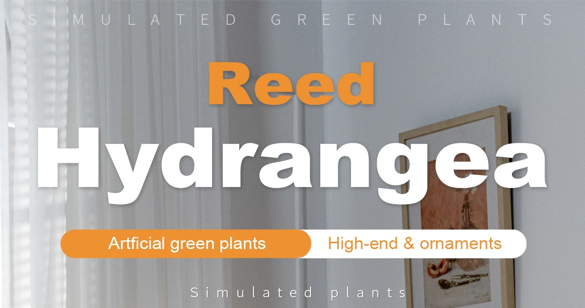 Natural Style Home Office Decor Artificial Plants Real Touch Reed Hydrangea Green Plastic Pot Outdoor Wedding Christmas Any details