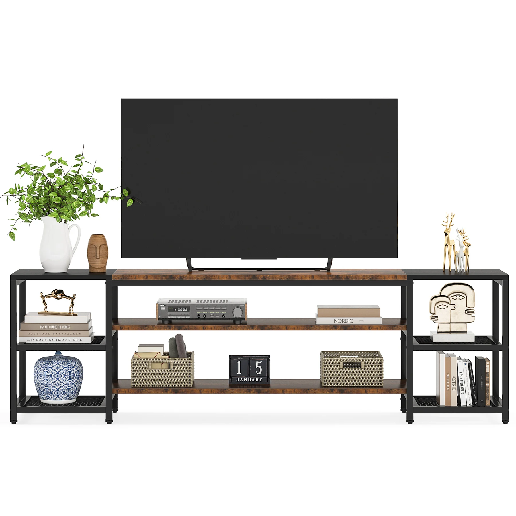 Tribesigns livingroom furniture  3-Tier TV Stand, meuble tv