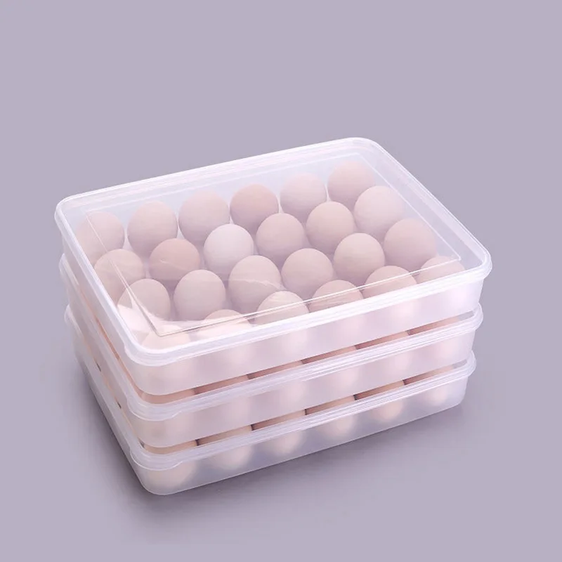 Cheaper Price PP Plastic Egg Tray Refrigerator Storage Egg Box with lid