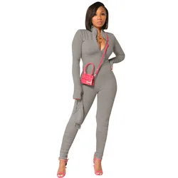 C119-1 amazon hot sell one piece jumpsuits long sleeve jumpsuit women's sports fitness yoga set fall 2021 women clothes