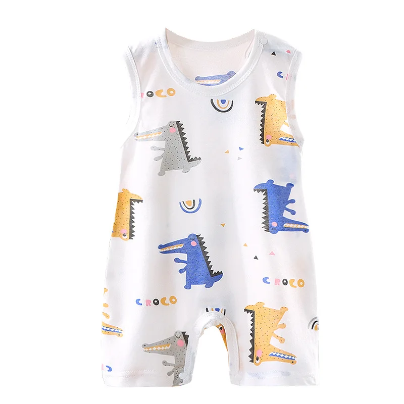 Wholesale Newborn Baby Girls Boys Clothes Sleeveless Cotton Body Baby Romper Infant Outfit for Summer
