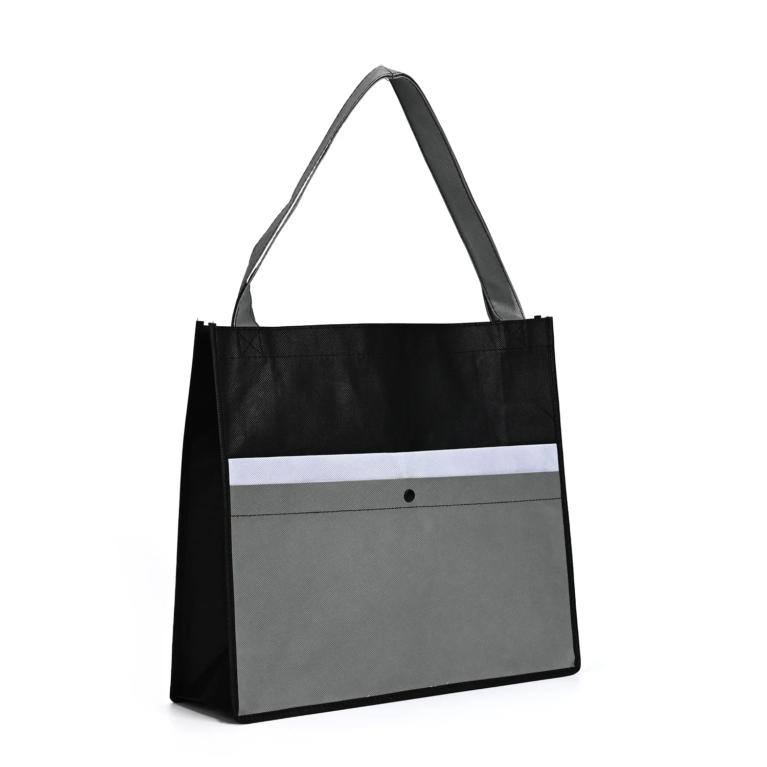 Custom Logo Long Shoulder Strap Non Woven Shoulder Bag Custom Message Non-Woven Grocery Tote Bag factory