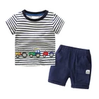 Summer Clothes Blue Striped Short Sleeve T-shirt Childrens Summer Clothes
