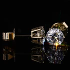 14k Earrings Starsgem DE Vvs 6.5mm 1carat Moissanite 14K Yellow Gold Push Back Moissanite Earrings