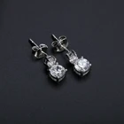 Zircon Silver Silverzircon Tiny Women Sparkling Zircon Paved Small Round Studs Jewelry Silver 925 Earrings