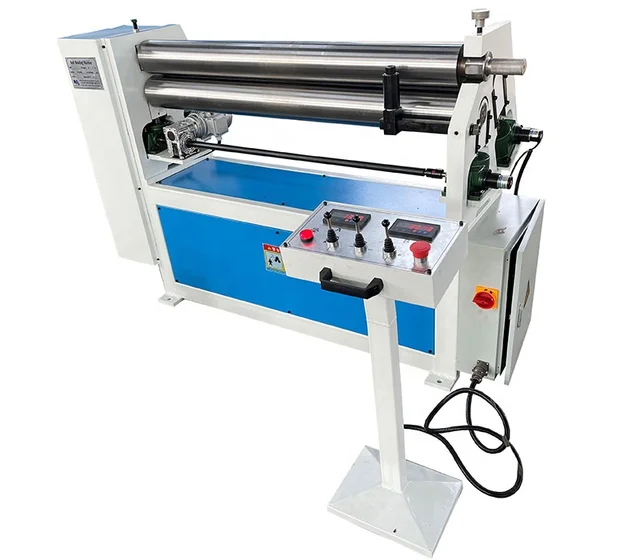 Double motorized adjusting 2 display 3-roll asymmetric steel plate bending rolls light medium gauge plate rolling machine