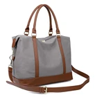 Bags Leather Bag Good Quality Weekender Bags Canvas Leather Duffle Bag Grey