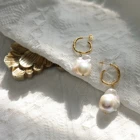 Pearl Lilliana Beautiful Shine Baroque Pearl 925 Sterling Silver Freshwater Pearl Earrings