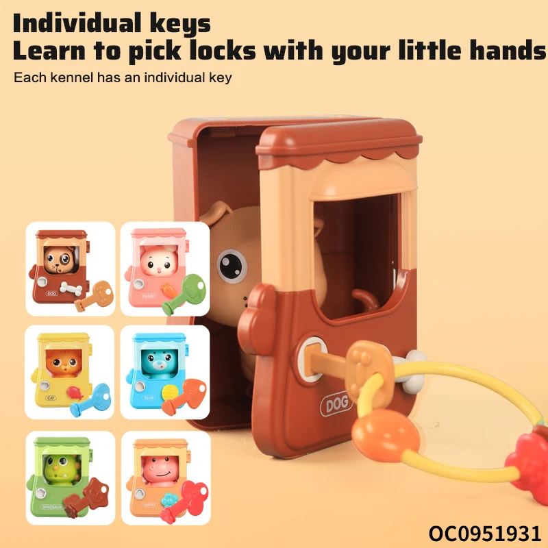 Lock key animals toys sets kids more mentossori dental educational toys