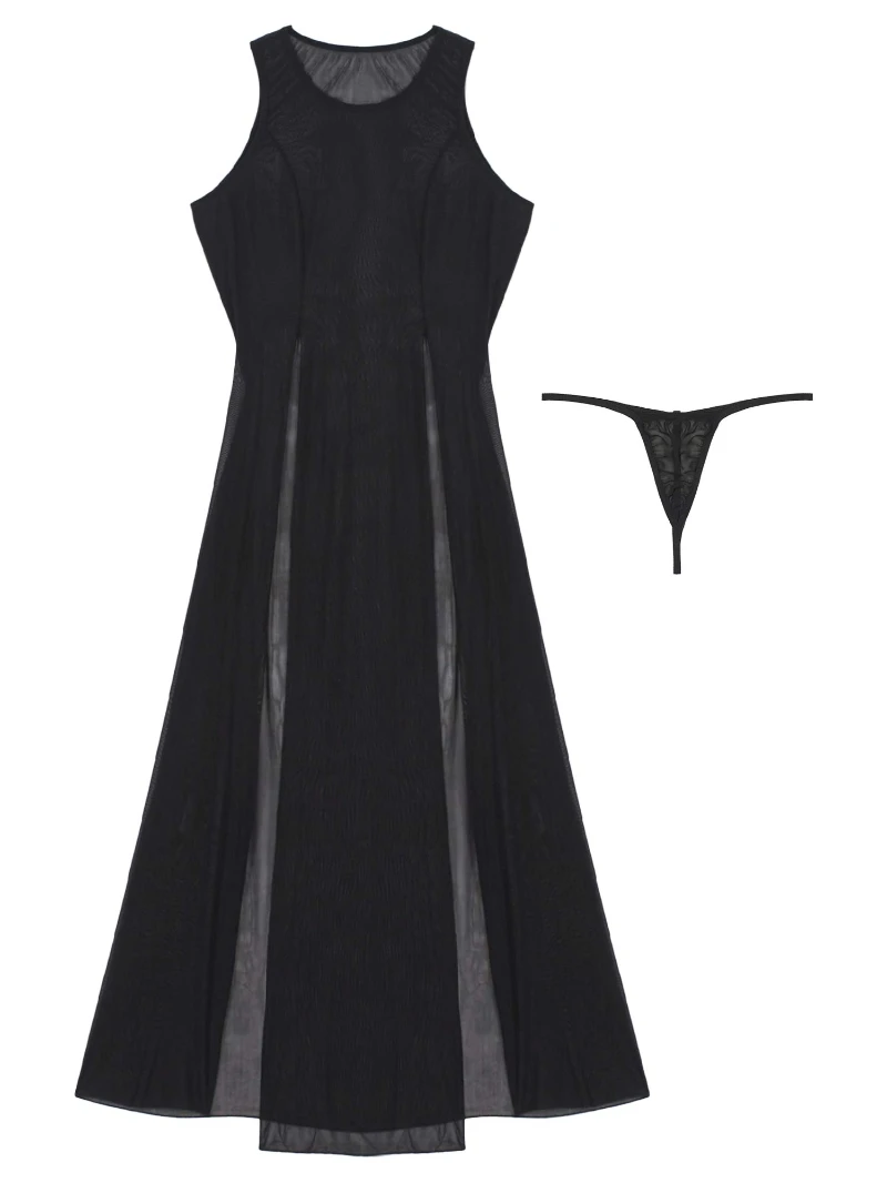 Women Transparent Mesh Split Bikini Cover Ups With G String Sexy Nighty Nightdress Buy Bikini