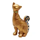 Egyptian Custom Resin Desktop Home Decoration Egyptian Style Golden Seated Cat Figurine High-quality Product OEM