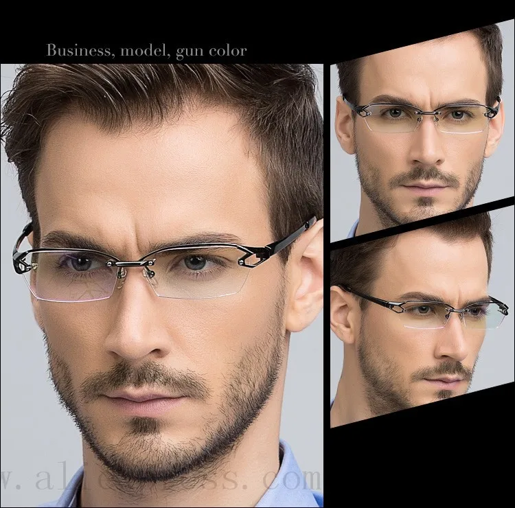 2022 Fashion Pure Titanium rimless eyeglasses frame Brand designer Men Glasses suit reading glasses optical prescpriton lenses