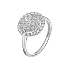 Solid Gold Gold Factory Wholesale Super Bright 18k Solid Gold Round Diamond Ring Jewelry For Women