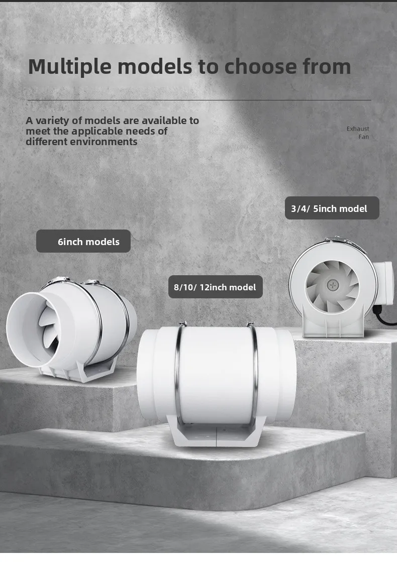 Aluminum Alloy Duct Fan, 6inch, Plastic, 220V, 35-39dB - detail 18
