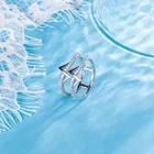 Sterling 2 Layer Lightning Shaped 925 Sterling Silver Ring CZ Cubic Zirconia Ring Jewelry Gift For Women
