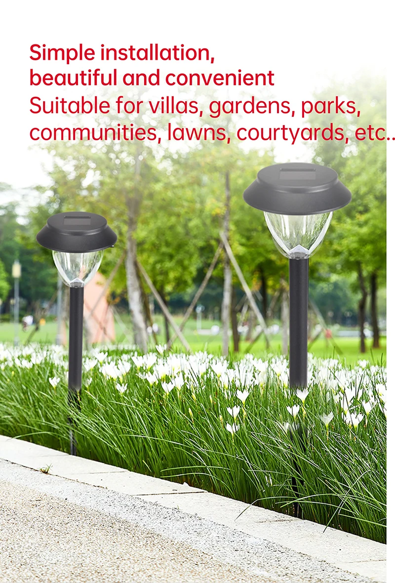 Outdoor Easy Install Pathway Yard Villa Decoration Solar Lawn Light waterproof solar led garden light