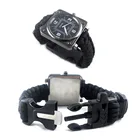 Compass Multifunctional EDC Survival Whistle Flintstone Compass Survival Bracelet Compass Watch With Hiking For Outdoor Hiking
