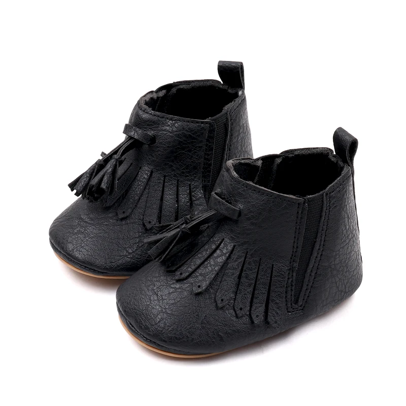 Baby Walking Shoes 0-1 Year Old Girls Soft Soles Soft PU Leather Tassel Infants Boots supplier