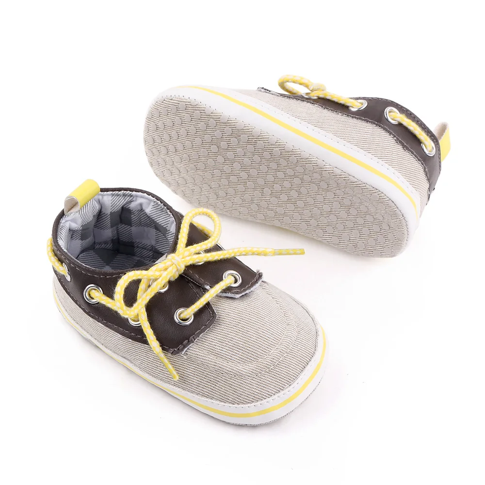 Color-matching Casual Lace-up Baby Soft Soles Anti-slip and Wear-resistant Canvas Shoes details