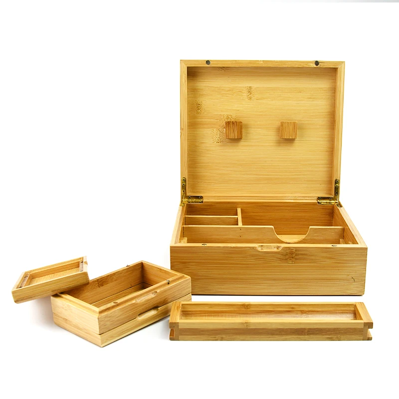 Premium Handcrafted Storage Box,Wooden Stash Box Bundle with Accessories ,Rolling Tray Storage Box with Lock