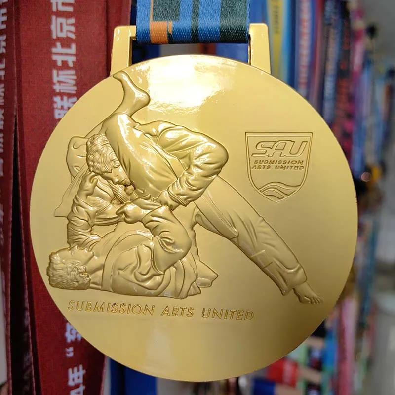 Wholesale Personalized Round Gold Embossed Sport Medals to Customize Taekwondo Bjj Karate Award Medal supplier