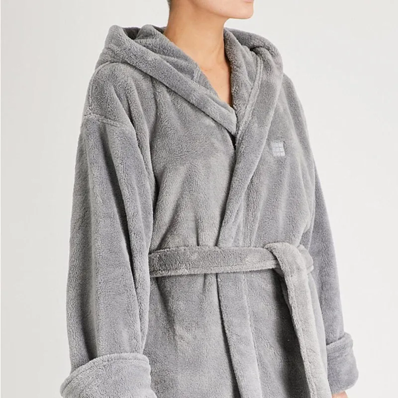 Pajamas girls night robe sleepwear dressing gown custom logo microfiber coral fleece bathrobe