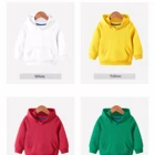 2021 New Winter Outdoor Custom Printing Girl Boy Long Sleeve Plain Clothing Pullover Solid Color Fleece Blank Hoodie Kids