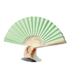 Kids DIY Plain Handmade Paper Folding Fans Bamboo Hand Fan