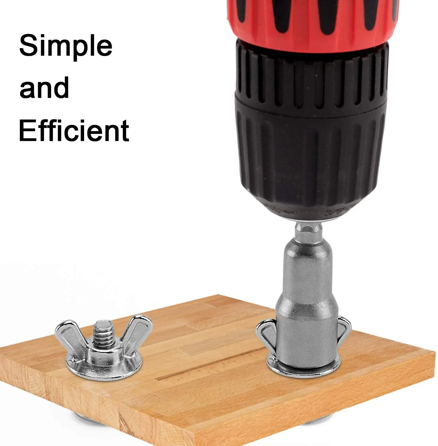 Power Wing Nut Driver Set Wing Nut Drill Bit Socket Wrench Tool 1/4