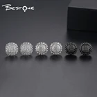 Stud Earrings Bestone Sunflower Cubic Zirconia Brass Stud Earrings For Women 2021