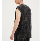 Vest T-shirt 2021 Summer High Street Hem Slit Vest Sleeveless Skull European And American Loose Vest T-shirt Men